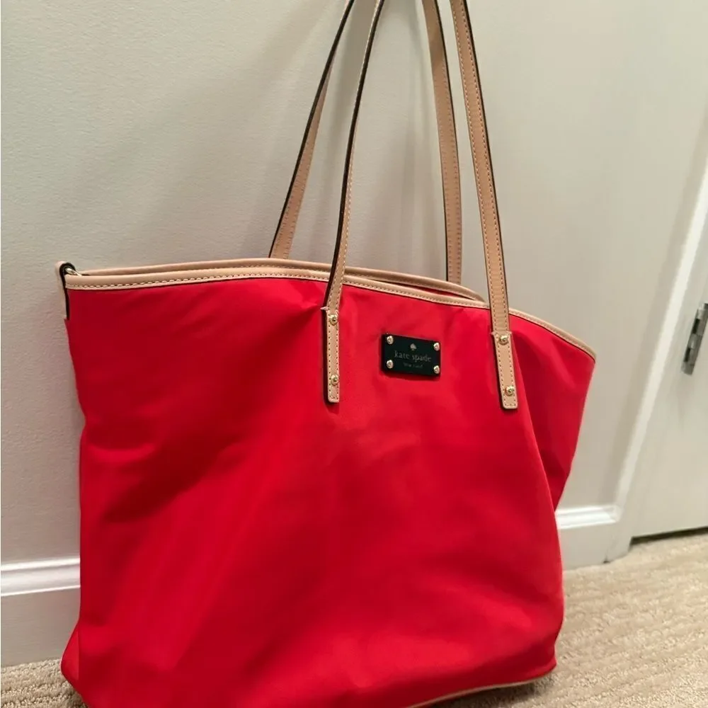 Kate Spade Red Diaper Tote Bag with changing pad